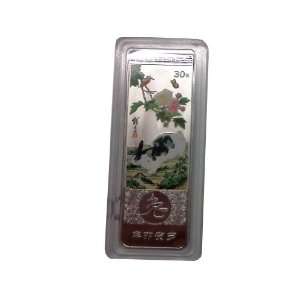  .999 Fine Silver Clad Bunny Bar with Green and White Inlay 