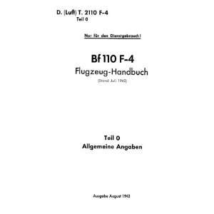  Messerschmitt Bf 110 F 4 Aircraft Handbook Manual   Teil 0 