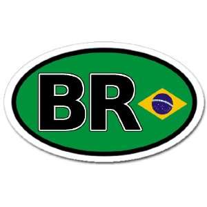  Brazil BR Flag Car Bumper Sticker Decal Oval: Automotive