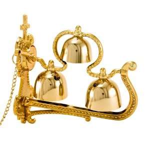 Church Supplies   Sacristy Sanctus Altar Bells, Wall Mounted, 22k Gold 