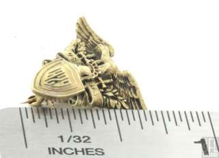 TIFFANY & CO. 1929 14K GOLD VINTAGE UNITED STATES MILITARY ACADEMY PIN 