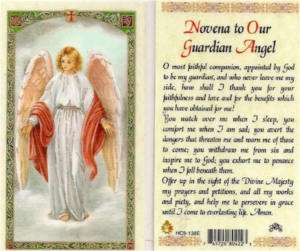 Catholic Holy Prayer Cards Novena To Our Guardian Angel  