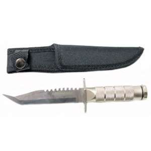  New Silver Survival Fixed Blade Tanto Knife w Sheath 