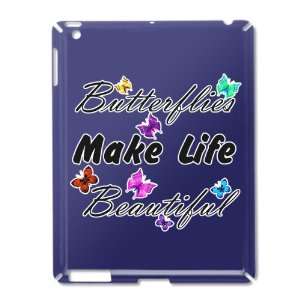iPad 2 Case Royal Blue of Butterflies Make Life