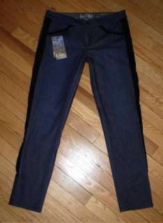   Premium Denim DIETRICH JOLIE Skinny Ankle Jeans Black Velvet Stripe 28