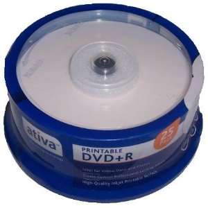 Ativa Printable DVD+R Discs   25 pack Electronics