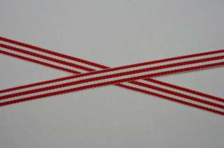 Candy Stripe Red & White Grosgrain Ribbon Hair Bow  