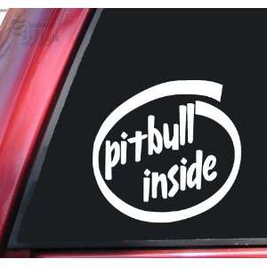 Pit Bull / Pitbull Inside Vinyl Decal Sticker   White 