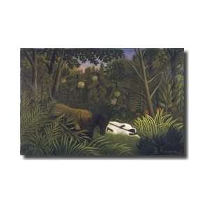  Tiger Attacking A Horse And A Sleeping Black Man Giclee 