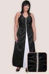 Elegant Black & White Special Occasion Split Front Torrid Gown Size 