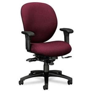 New   Unanimous High Performance Mid Back Task Chair, Claret Burgundy 