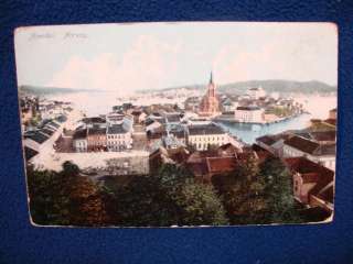 Arendal, Norway. Early undivided back postcard. Fine color and detail 
