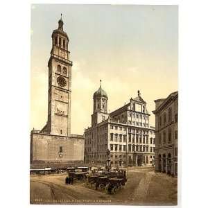   Reprint of Market place, Augsburg, Bavaria, Germany