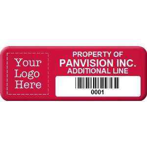  Custom Asset Label With Barcode, 0.75 x 2 Reflective Labels 
