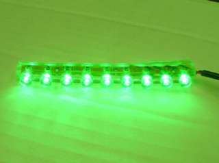 Green 9 LED FLEXIBLE STRIP MOTORCYCLE/CAR/BOAT Bright POD LIGHT 12V 