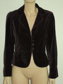 ANN TAYLOR LOFT Purple Cotton velour Jacket Blazer Petites Sz 8P 