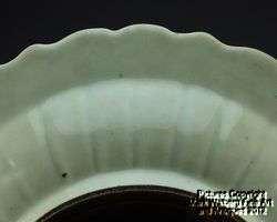 Chinese Celadon Glaze Ceramic Dish, Archaic Style Geometric Design 