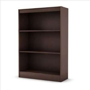  South Shore Axess Three Shelf Modern Bookcase In Chocolate 