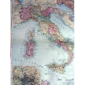  Italy BaconS Maps 1893 Large 20X13 Rome Naples
