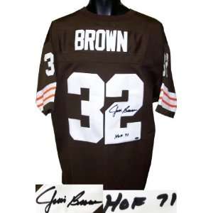  Jim Brown signed Cleveland Browns Authentic Brown M&N TB 