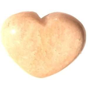 Moonstone Heart 01 Peach Sheen Crystal Happiness Puffy Crystal Stone 2 