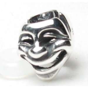  B42 Faces Theatre Mask Thespian Bead .925 Sterling Silver 