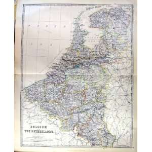   ANTIQUE MAP 1883 LUXEMBURG LIMBOURG HOLLAND DRENTHE