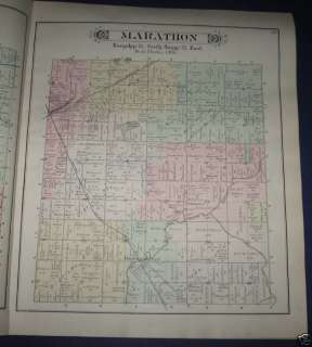 MARATHON TWP, LAPEER COUNTY, MICHIGAN PLAT MAP 1893  