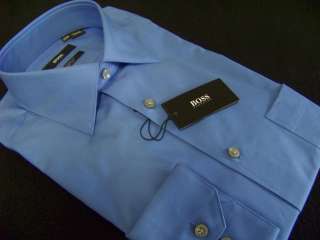 NWT HUGO BOSS ROYAL BLUE TWO PLY DRESS SHIRT 14.5 34/35  