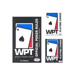 World Poker Tour WPT Official Rules Book and 2 Decks of WPT cards 
