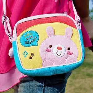 Pink Rabbit] Embroidered Applique Swingpack Bag Purse / Wallet Bag 