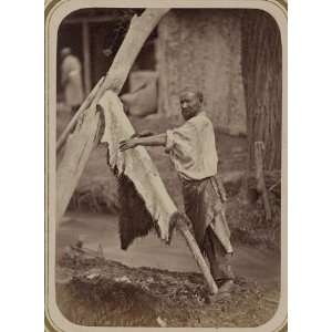  Central Asia,leather making,cleaning hide,vendors,c1865 