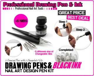   nibs for 2 drawing pens ideal for fine nail art work to draw lines