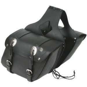  Badlands Slanted Black Leather Motorcycle Saddle Bags CR 