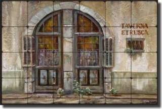 Cook Tuscan Tavern Kitchen Tumbled Marble Tile Mural  