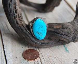 Navajo Turquoise Ring Blue Stone R Neito Morenci  