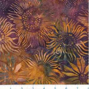  45 Wide Bali Baik Sunflowers Spice Fabric By The Yard 