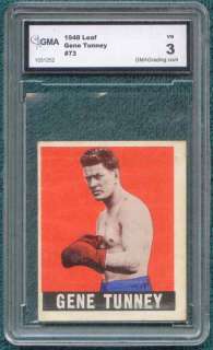 1948 Leaf #73 GENE TUNNEY VG Knock Out Old Boxing Card  