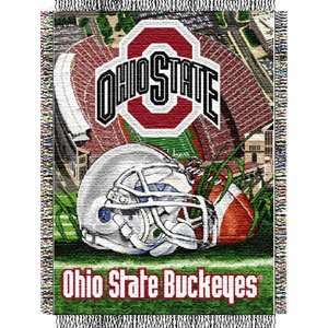  Ohio State Buckeyes Woven Tapestry NCAA Throw (Home Field 
