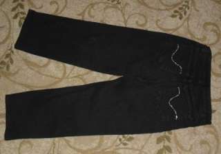  NYDJ Not Your Daughters Jeans Black Denim Size 8 Tummy Tuck Bling Crop