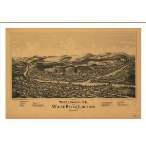  Historic West Lebanon, New Hampshire, c. 1889 (M) Panoramic Map 