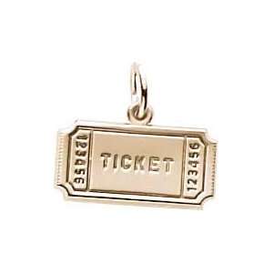  Rembrandt Charms Ticket Charm, Gold Plated Silver Jewelry