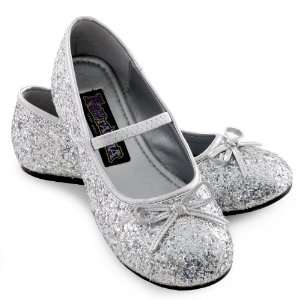 Lets Party By Pleaser Shoes Sparkle Ballerina (Silver) Child Shoes 