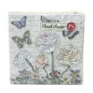  Punch Studio Beverage Napkins  #53646 Butterfly Dance 