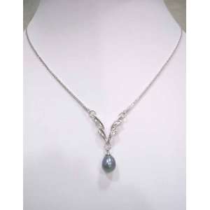   Grade A Pearl 18 inch White Gold Plated Chain NK058: Everything Else