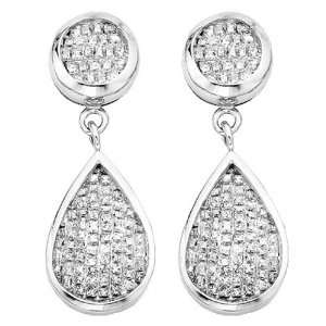   White Gold 1 ct. Princess Cut Diamond Drop Earrings: Katarina: Jewelry