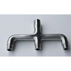  Shower Head Triple Outlet Brushed Nickel Manifold