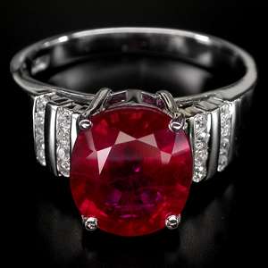 ASTONISHING! TOP AAA BLOOD RED RUBY,SAPPHIRE 925 SILVER RING  