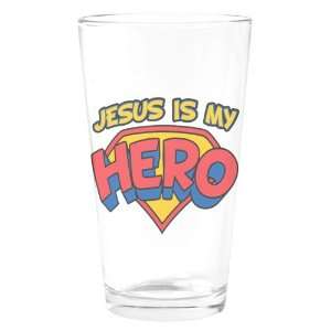  Pint Drinking Glass Jesus Is My Hero 