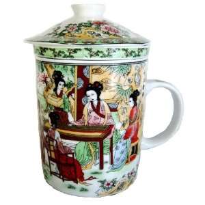   Oriental Tall Tea Cup with Filter   Oriental Ladies 